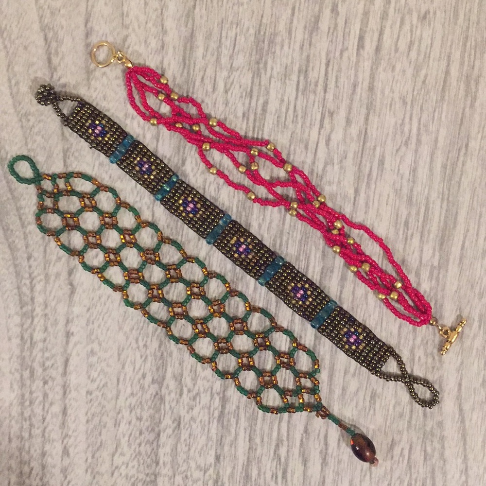 Three beaded bracelets FREE with purchase❤️